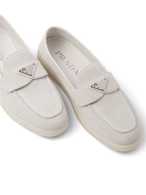 prada logo loafer womens|Prada suede loafer booties.